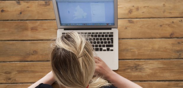 blonde woman on laptop