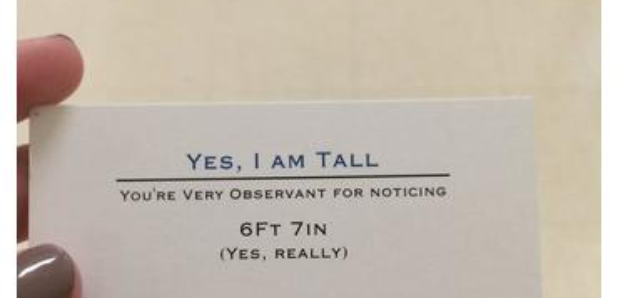 Tall kid business card